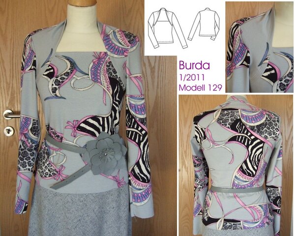 Shirt mit Bolero-Optik Burda 1/2011 Modell 129