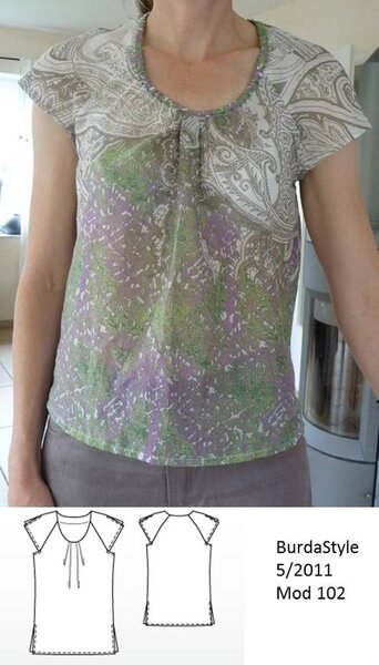 Schnelle Bluse Burda 5/2011 Mod 102