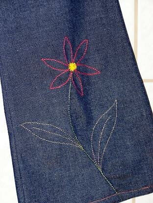 Stickversuch mit der Nähmaschine (Ottobre Hose)
