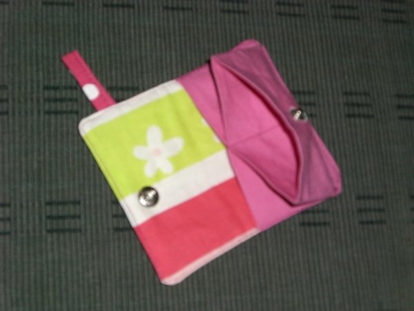 Minigeldbörse in pink 
 Innenansicht