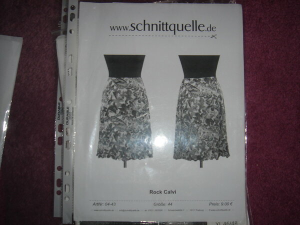Schnittmuster Schnittquelle
Größe 44 ausgeschnitten