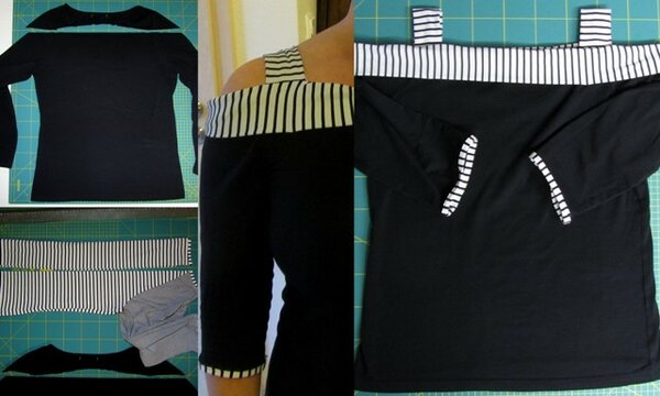 aus 2 mach 1
Um dieses Rincon Shirt zu erstellen, bedurfte es 2 Shirts. Das eine war eh schon aussortiert und wurde jetzt doch noch nützlich.