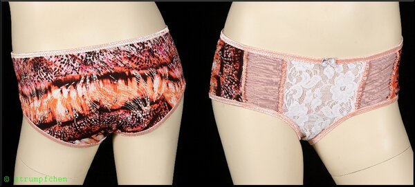 Panty aus Jersey, bielastischem Charmeuse und Spitze. Schnitt nach "Panty" aus  "Süße Dessous".