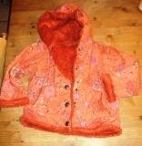 Jacke Orella, Außen Winterpopeline orange und innen oranger Zottel