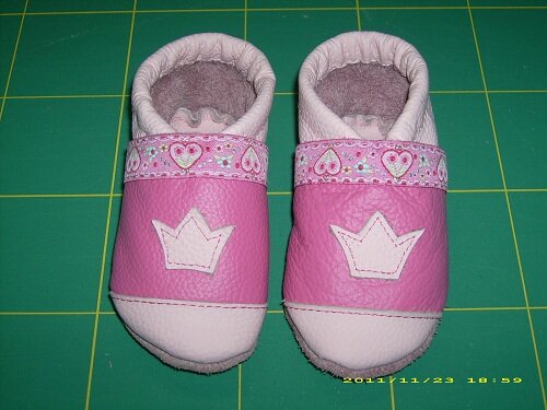 Leder Krabbelschuhe mini Gr.18 Prinzessin