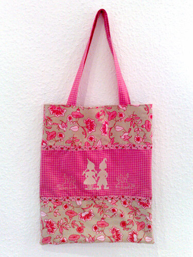 Große Tasche mit "Zwergenpaar"