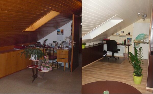 Sohnemanns Zimmer vorher/nachher: Schreibtisch