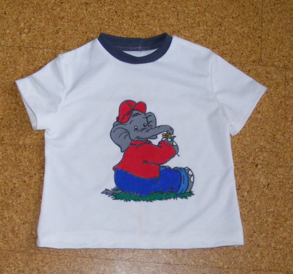 T-Shirt Ottobre 1-2003 Gr. 110 - mit Stoffmalfarbe bemalt "Benjamin Blümchen"