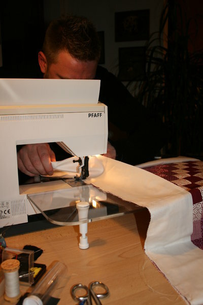 Ich beim quilten