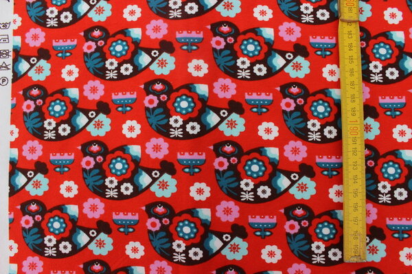 K14:
Lillestoff Jersey Birds rot
Eigentümer: littlelursa
148 x 27 => 0,40 m²
Tauschfaktor 150%
Tauschwert 0,60 m²