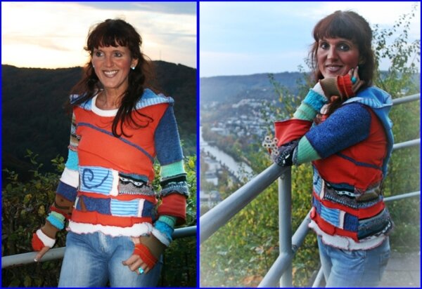 Pullover "Welle" - erster Pullover mit der Overlock-Maschine