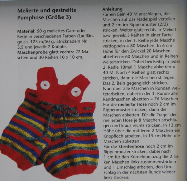 Strickanleitung Pumphose für Teddy