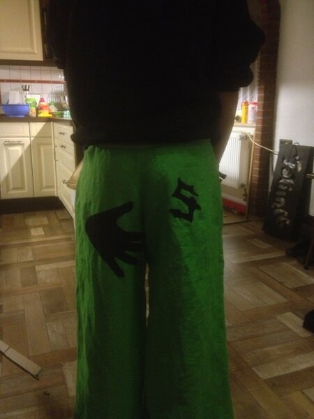 grüne "Emo-Hose" hinten