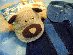 Kuli-Muli-Bär u. 2 wunderschöne Jeanstaschen von Froschkarin