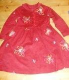 Kleid, weicher Cord mit Blumen- und Schmetterlingenstickerei