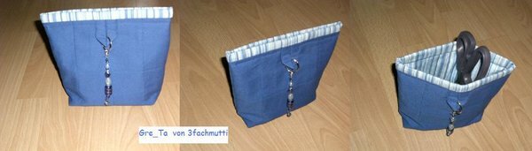 Gre Ta Nähprojekt von HappyA
tolle Idee und schöner Schnitt einer kleinen Krimskramstasche
da sie für Nähutensilien zu meiner Maschine dienen soll hat sie einen passenden "Brother-Blauen" BW Stoff bekommen