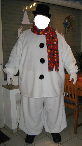 Schneemann-Kostüm für meinen Mann, Karneval 2010