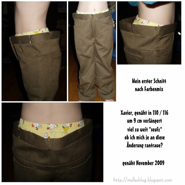 meine 1. Xavier. Tochter 118 groß, Taille damals 56 (jetzt 54 cm) und viiiiiel zu weit. Traute mich erst nicht nochmal ran