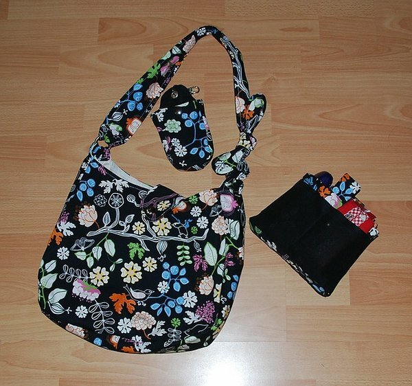 Taschenset aus IKEA-Stoff: Tasche, Organizer, Schlüsselmäpchen