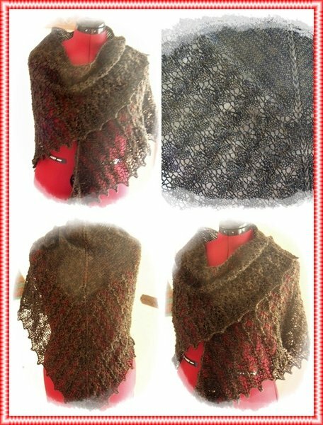 tuch (Ishbel) aus braunem Designergarn, in groß