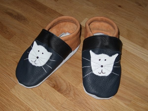 Puschen dunkelblau Katzen mod