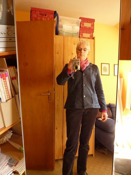 Fleecejacke 1 Genäht nach Schnittvision aus dunkelblauem Fleecestoff