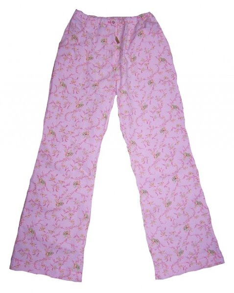 Sommerhose Vichykaro mit Blumenranken