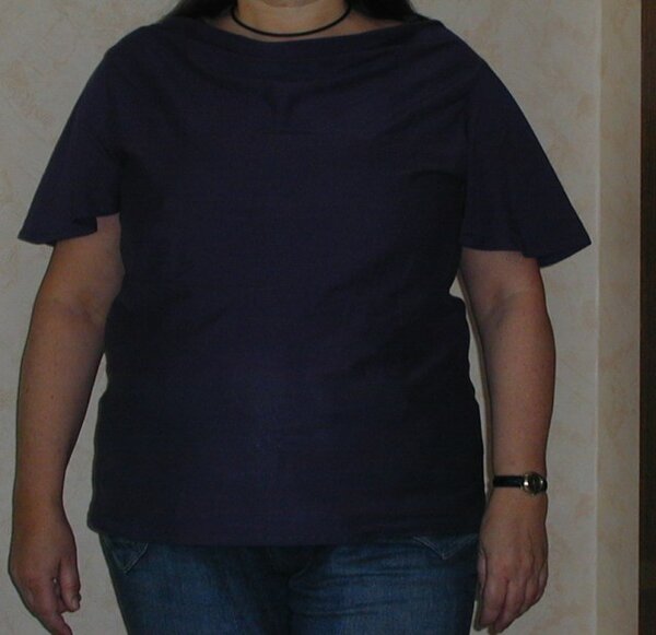 shirt mit wasserfallauschnitt