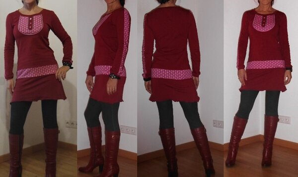 Shirt Kleid Joana Bordeaux