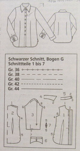 Motivationsquartal Okt. - Dez. 2012
Burdastyle 2/2010 Modell 113
Den Kragen habe ich mit Modell 106 ausgetaucht. Dieser ist schmaler. Anstatt der Manchetten, nähe ich ein Bündchen mit Knopfverschluss.