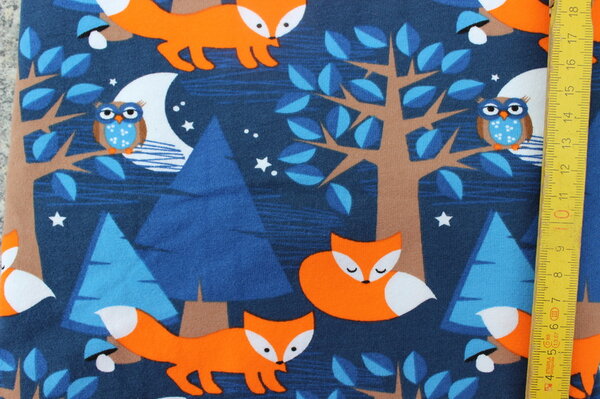 K1:
Lillestoff Jersey Nightfox
Eigentümer: littlelursa
Reservierung: Maline
146 x 32 => 0,47 m²
Tauschfaktor 150% 
Tauschwert 0,70 m²