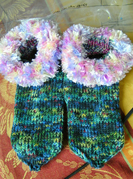 Doppefädig gestrickte "Haussocken" für meine Nichte in Gr. 38
