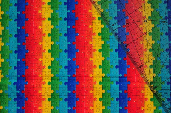 25 Bunte Puzzleteile von Timeless Treasures 30x110