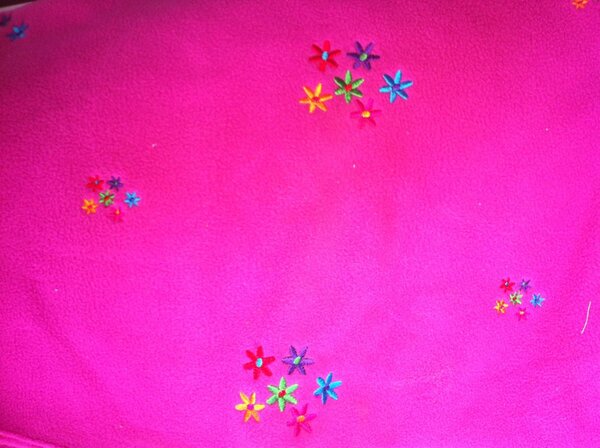 Fleece mit Blumenstickerei

0,7*1,6