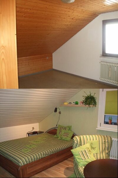 Sohnemanns Zimmer vorher/nachher: Bett
