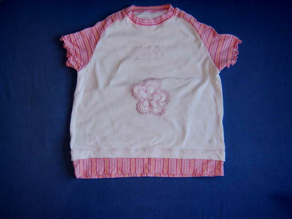 Raglan T-shirt weiß-rosa