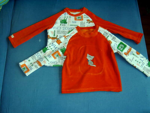2 Raglan pullis mit Katzen