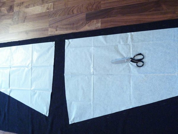 Zuschnitt des Stoffes