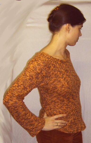 "Strick"pullover aus Ajour knitted orange