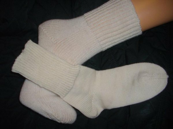 Socken mit verschiender Maschenweite