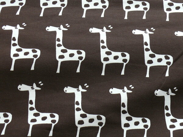Vincente Jersey in schokobraun mit Giraffen 1,60 breit