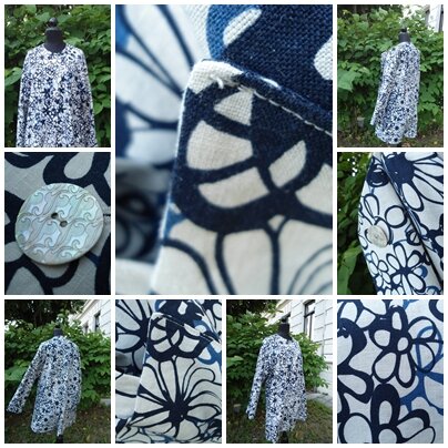 Leinenjacke blau-weiß