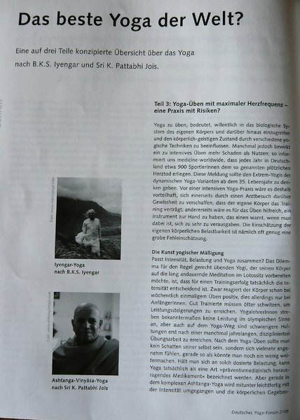 Artikel aus "Deutsches Yoga-Forum"