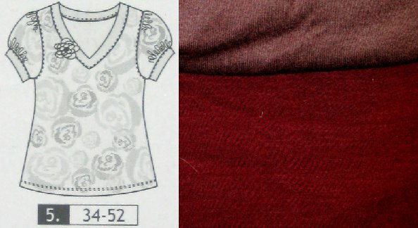 Kurzarm-Shirt: Ottobre 2/2007 Gr. 38, die Stoffe kommen auf dem Bild nicht so dolle raus - ich bin mir hier aber noch nicht ganz sicher
