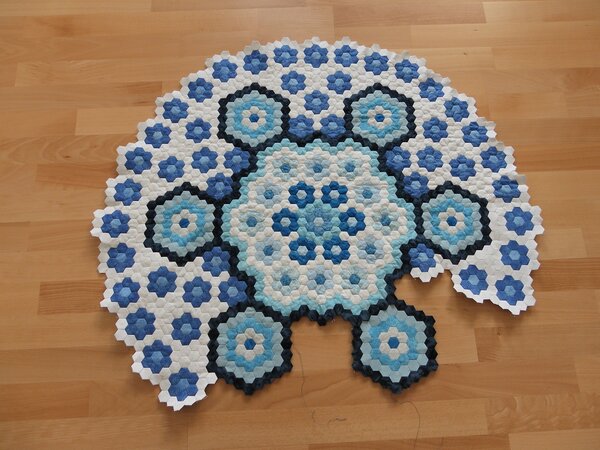 Hexagonquilt La Passion - Zwei Drittel der dritten Runde fertig