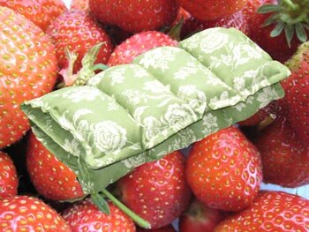 Dinkelkissen auf Erdbeeren