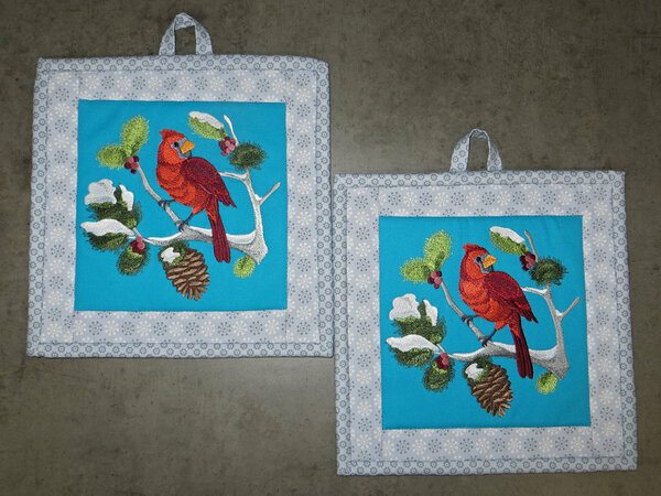 Topflappen mit Stickerei