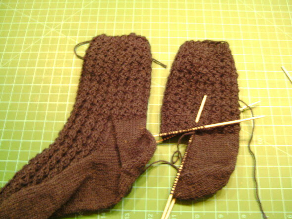 Kaffeebohnensocken 1. Versuch