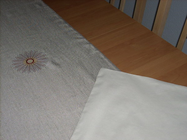 Läufer aus Leinen, Rückseite mit naturfarbener Baumwolle gefüttert