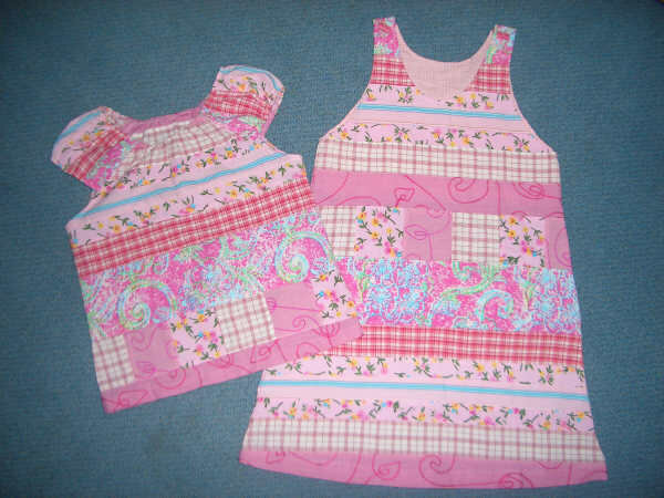 Kleid und Bluse aus Patchstoff